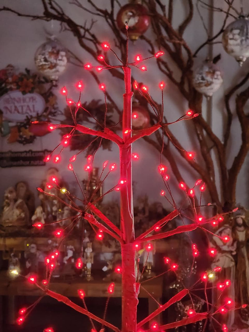 Árvore Fio De Fada 100cm com 248 LEDS VERMELHA BIVOLT